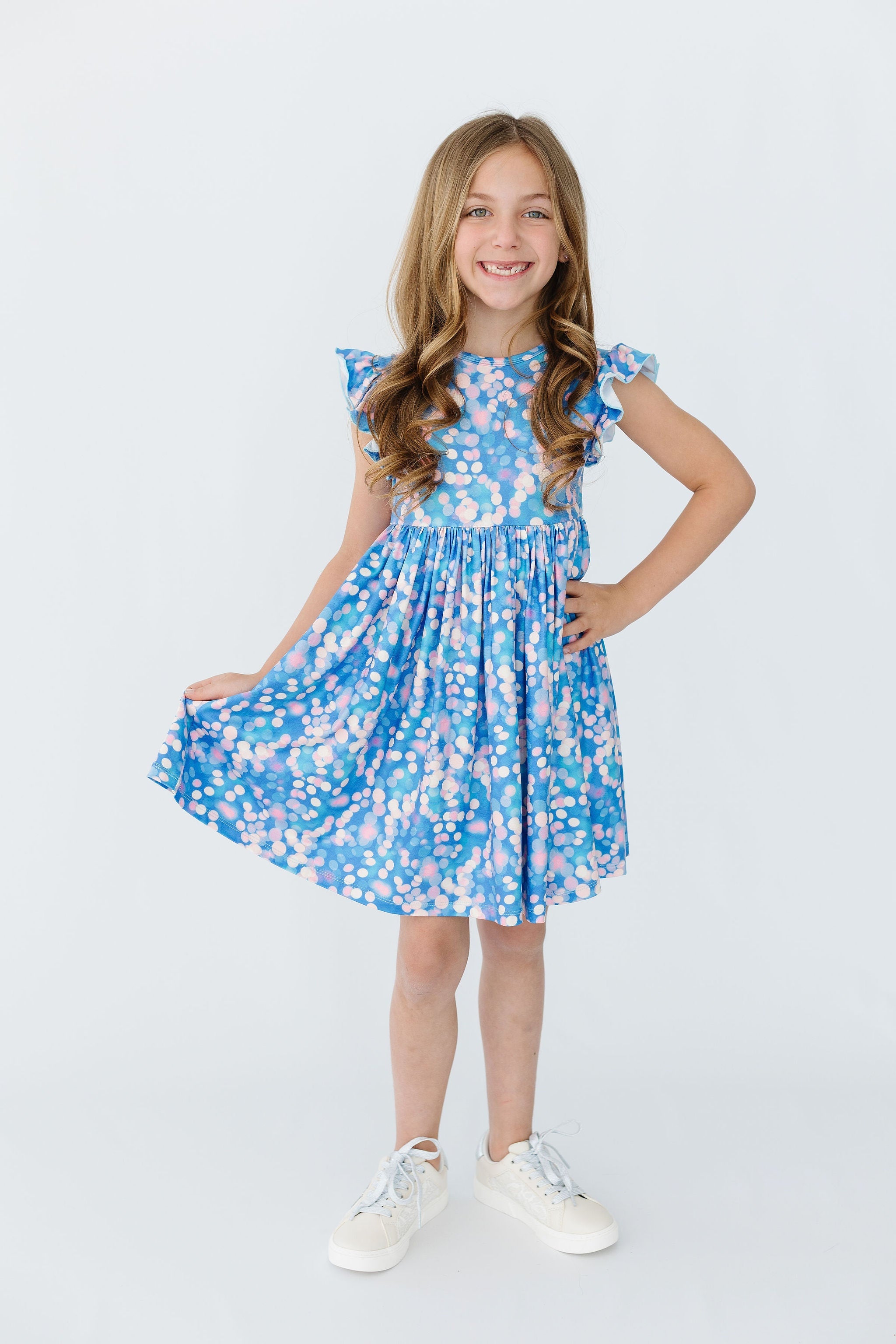 Shimmer & Shine Flutter Sleeve Twirl Dress by Mila & Rose ®