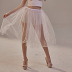 Short Soft White Tulle Skirt for Women , Flowy Mini Tulle Skirt, Bridal Party Skirt, Bachelorette Skirt by Bridal Port