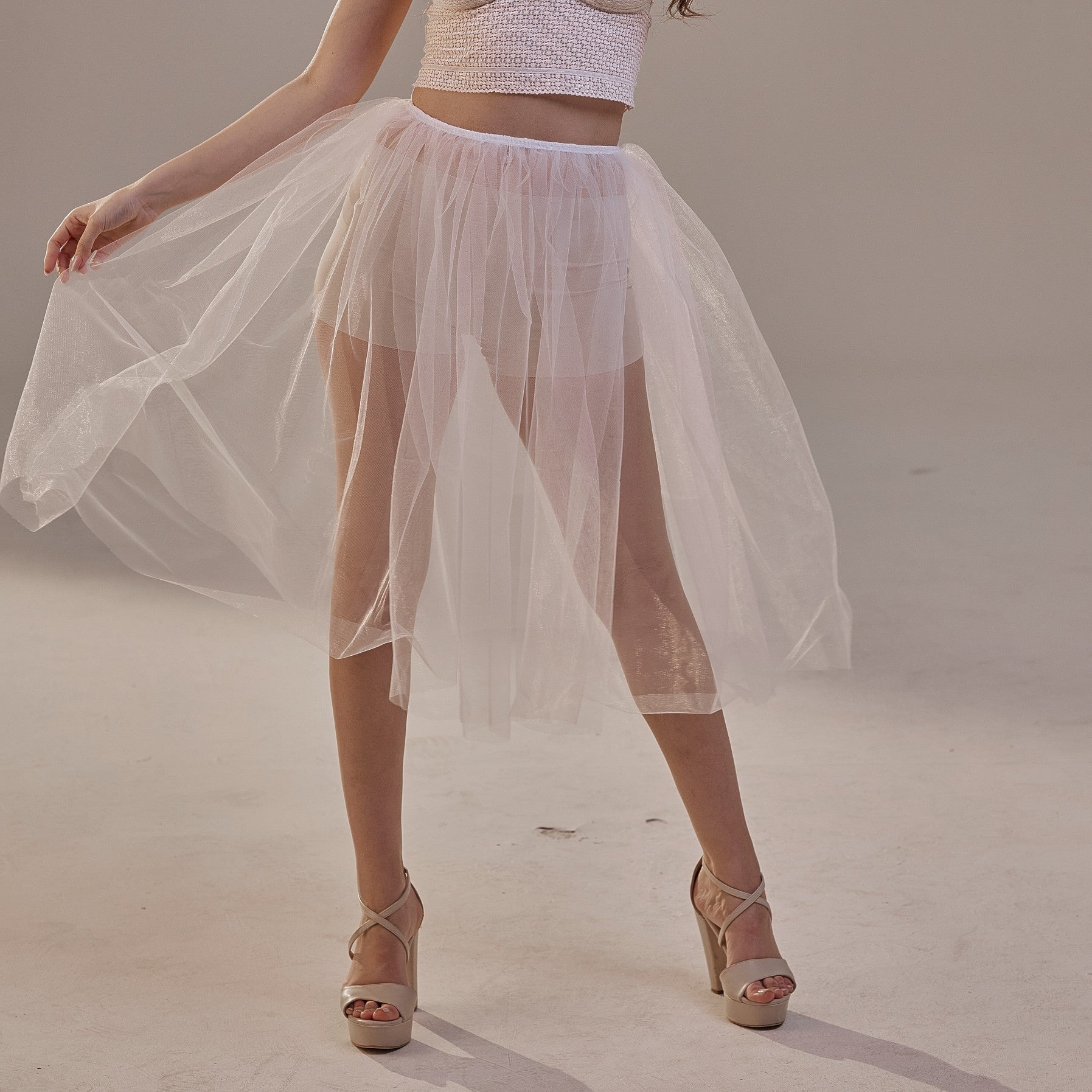Short Soft White Tulle Skirt for Women , Flowy Mini Tulle Skirt, Bridal Party Skirt, Bachelorette Skirt by Bridal Port