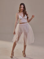 Short Soft White Tulle Skirt for Women , Flowy Mini Tulle Skirt, Bridal Party Skirt, Bachelorette Skirt by Bridal Port