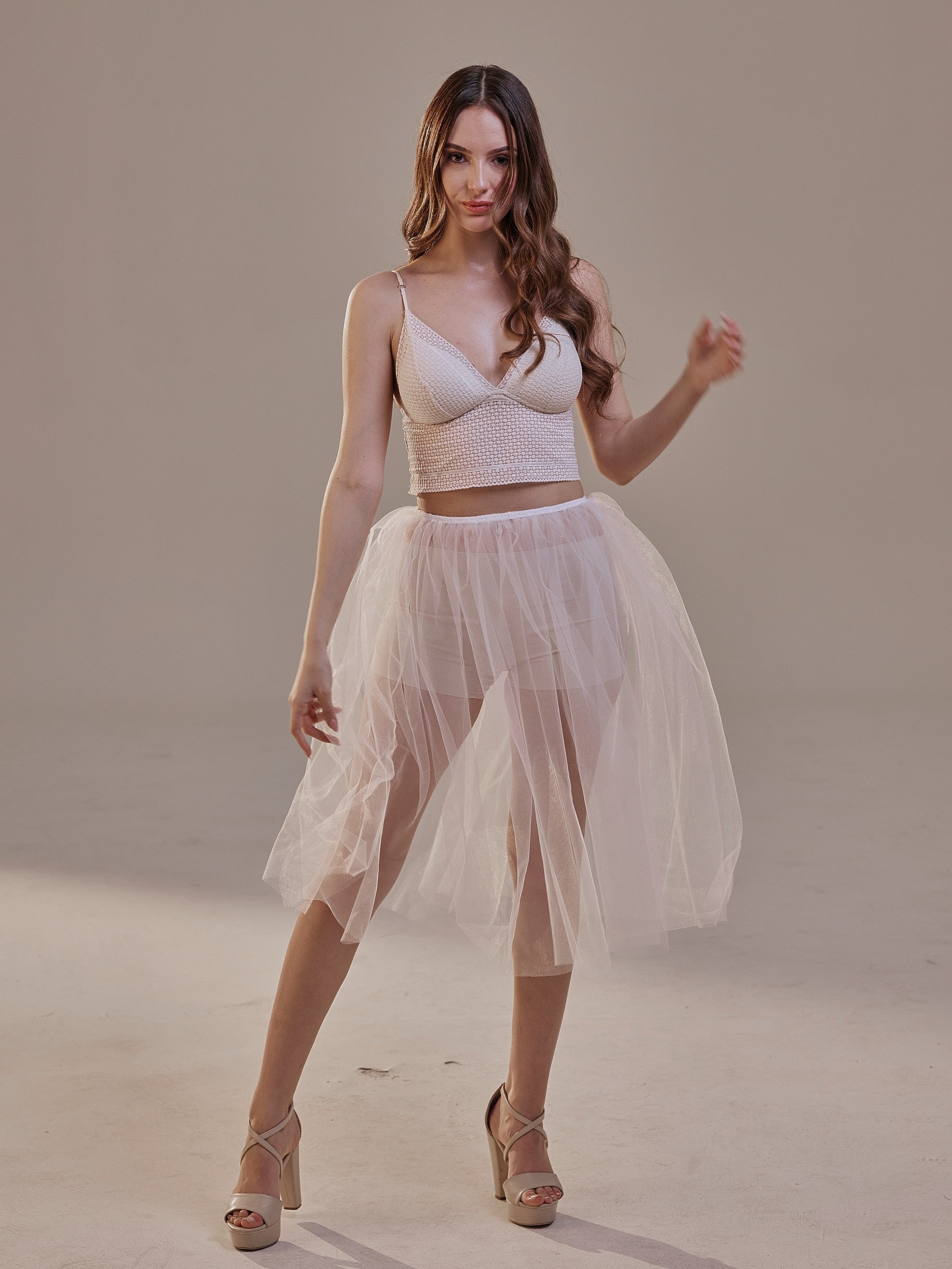 Short Soft White Tulle Skirt for Women , Flowy Mini Tulle Skirt, Bridal Party Skirt, Bachelorette Skirt by Bridal Port