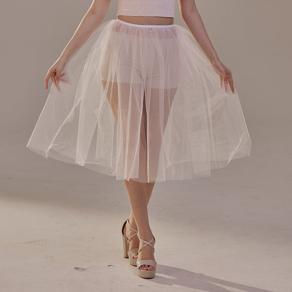 Short Soft White Tulle Skirt for Women , Flowy Mini Tulle Skirt, Bridal Party Skirt, Bachelorette Skirt by Bridal Port