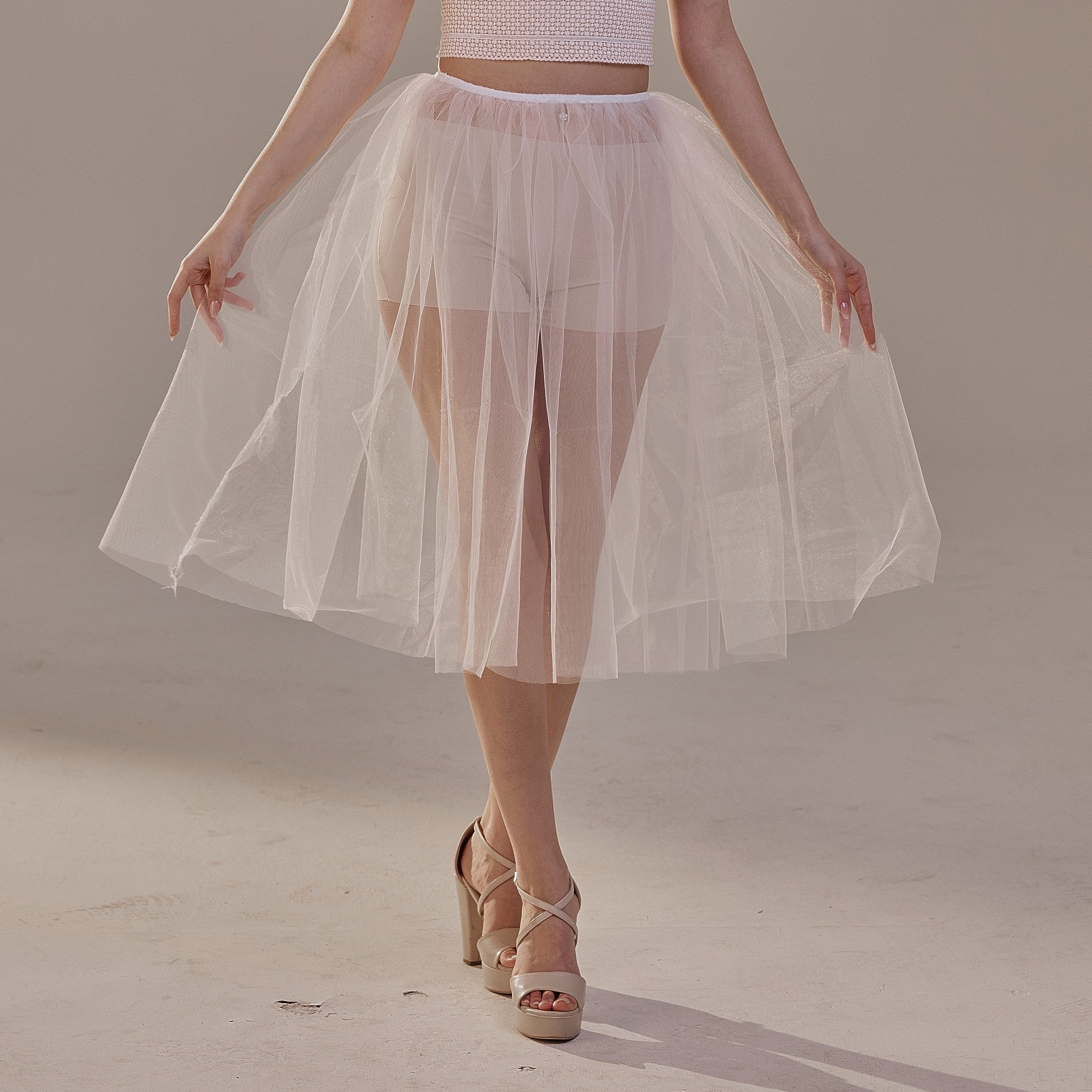 Short Soft White Tulle Skirt for Women , Flowy Mini Tulle Skirt, Bridal Party Skirt, Bachelorette Skirt by Bridal Port