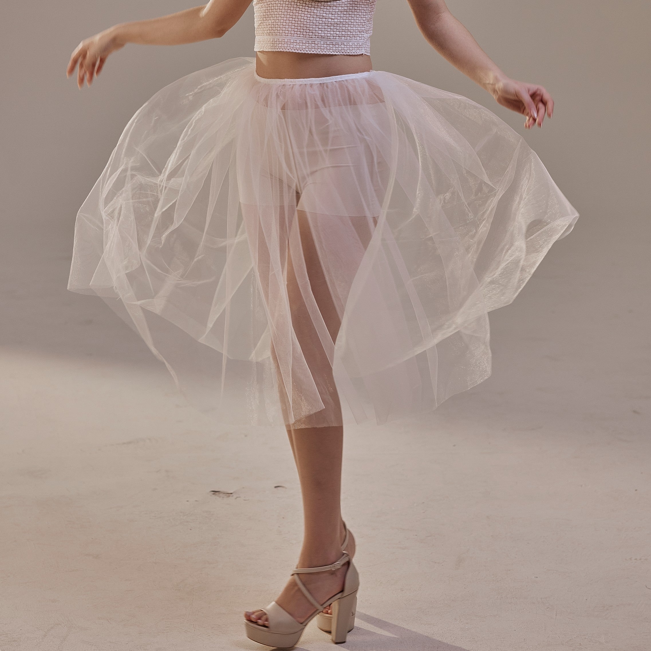 Short Soft White Tulle Skirt for Women , Flowy Mini Tulle Skirt, Bridal Party Skirt, Bachelorette Skirt by Bridal Port