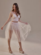 Short Soft White Tulle Skirt for Women , Flowy Mini Tulle Skirt, Bridal Party Skirt, Bachelorette Skirt by Bridal Port
