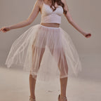 Short Soft White Tulle Skirt for Women , Flowy Mini Tulle Skirt, Bridal Party Skirt, Bachelorette Skirt by Bridal Port