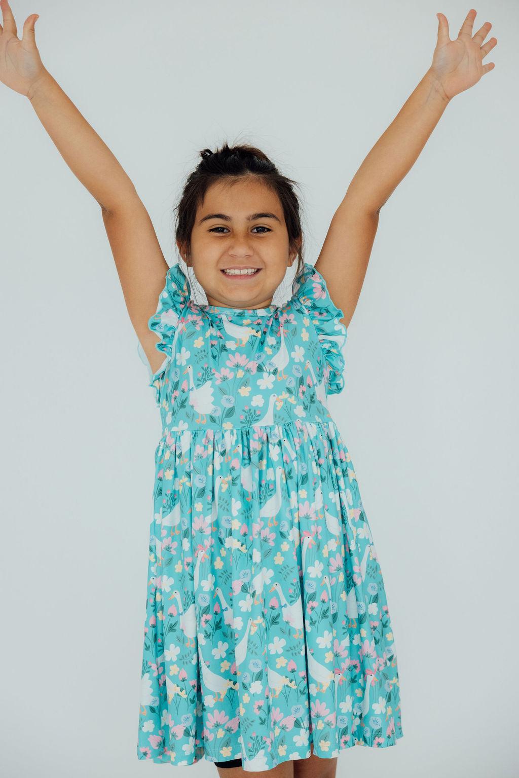 Silly Goose Flutter Sleeve Twirl Dress by Mila & Rose ®
