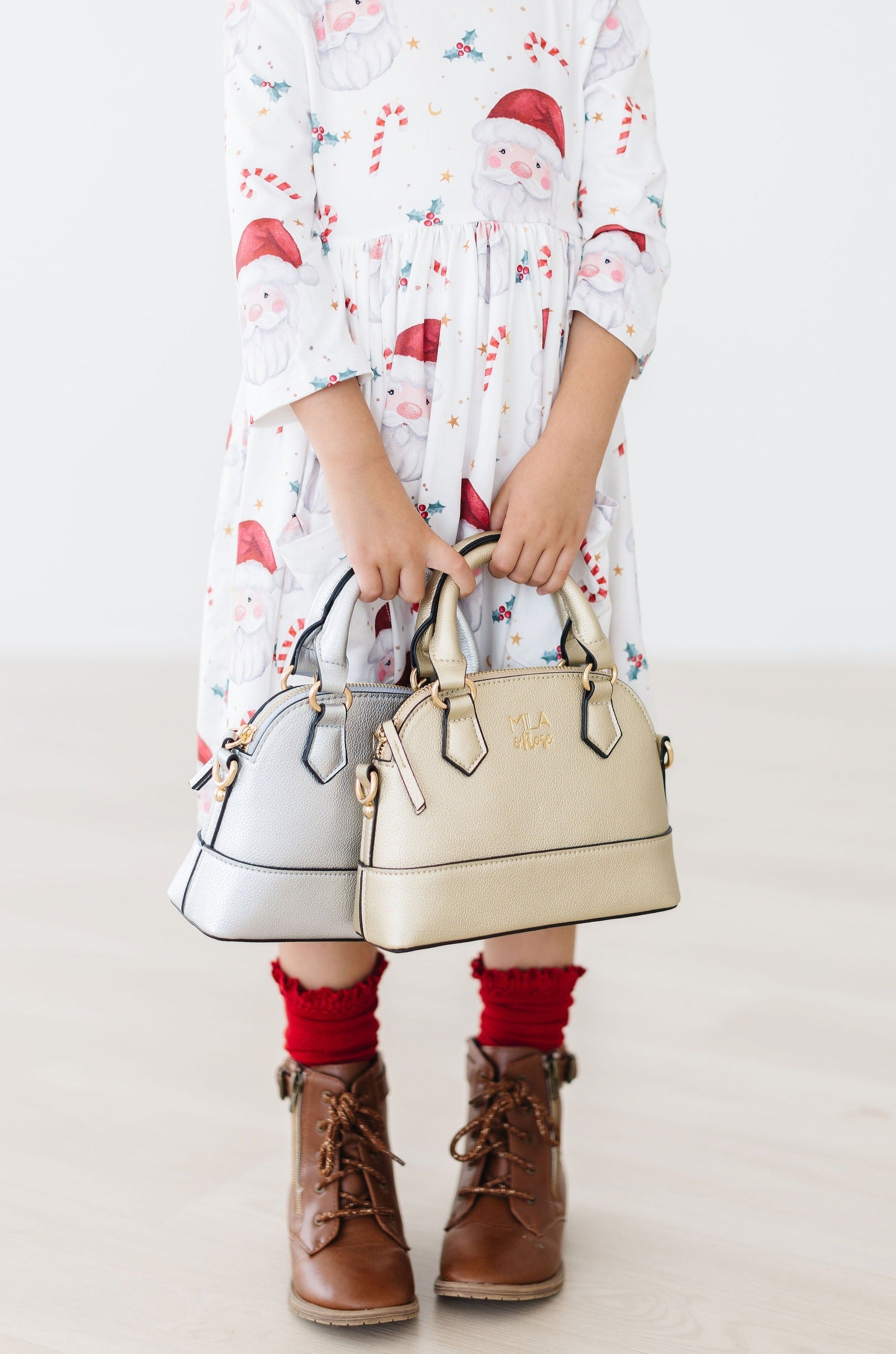 SALE Silver Metallic Girl's Crossbody Purse by Mila & Rose ®