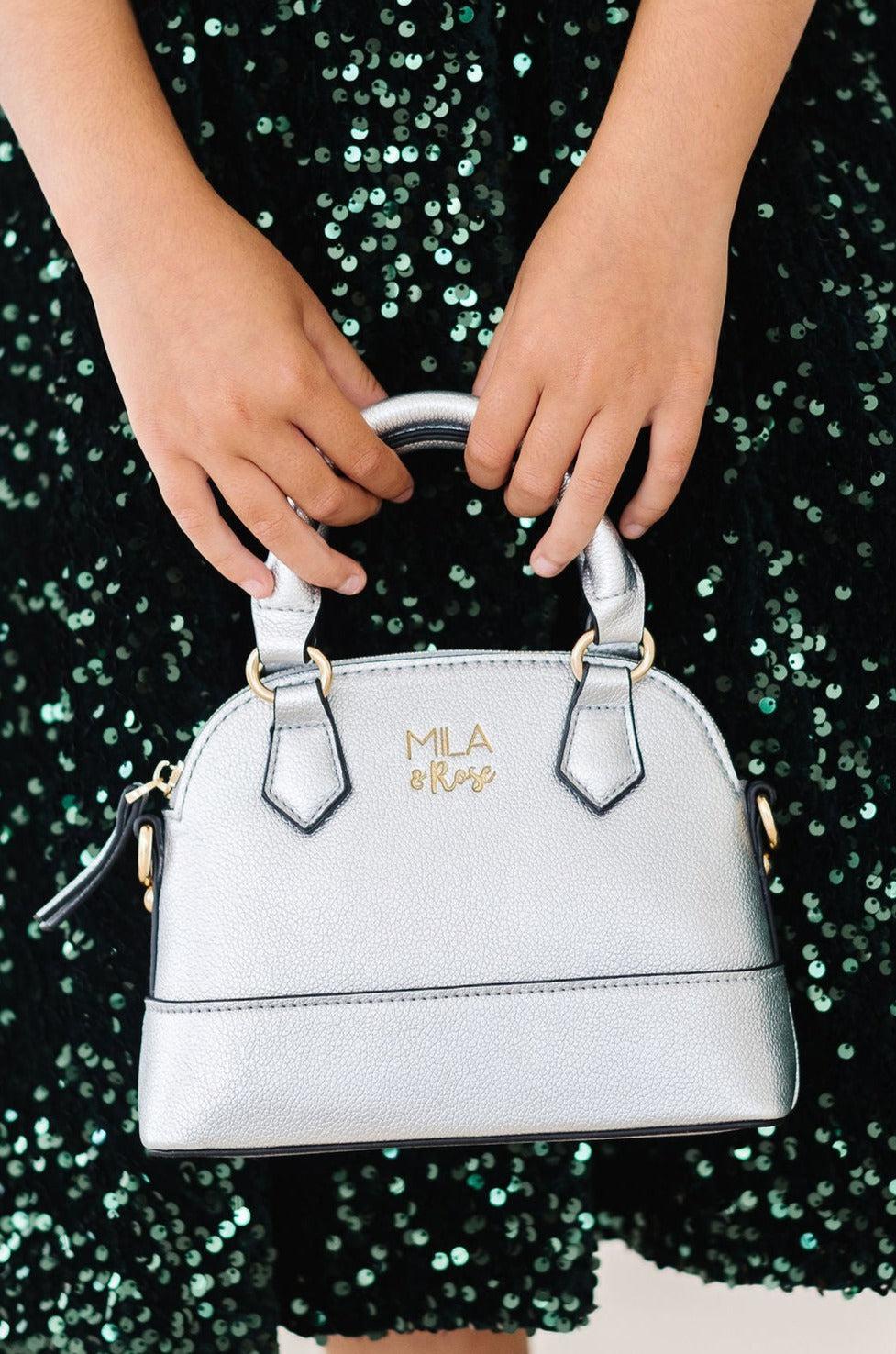 SALE Silver Metallic Girl's Crossbody Purse by Mila & Rose ®