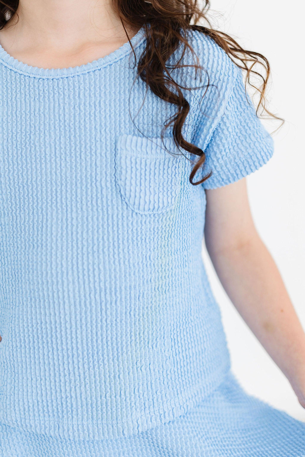 Sky Blue Scrunchy Pocket Tee by Mila & Rose ®