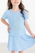 Sky Blue Scrunchy Pocket Tee by Mila & Rose ®
