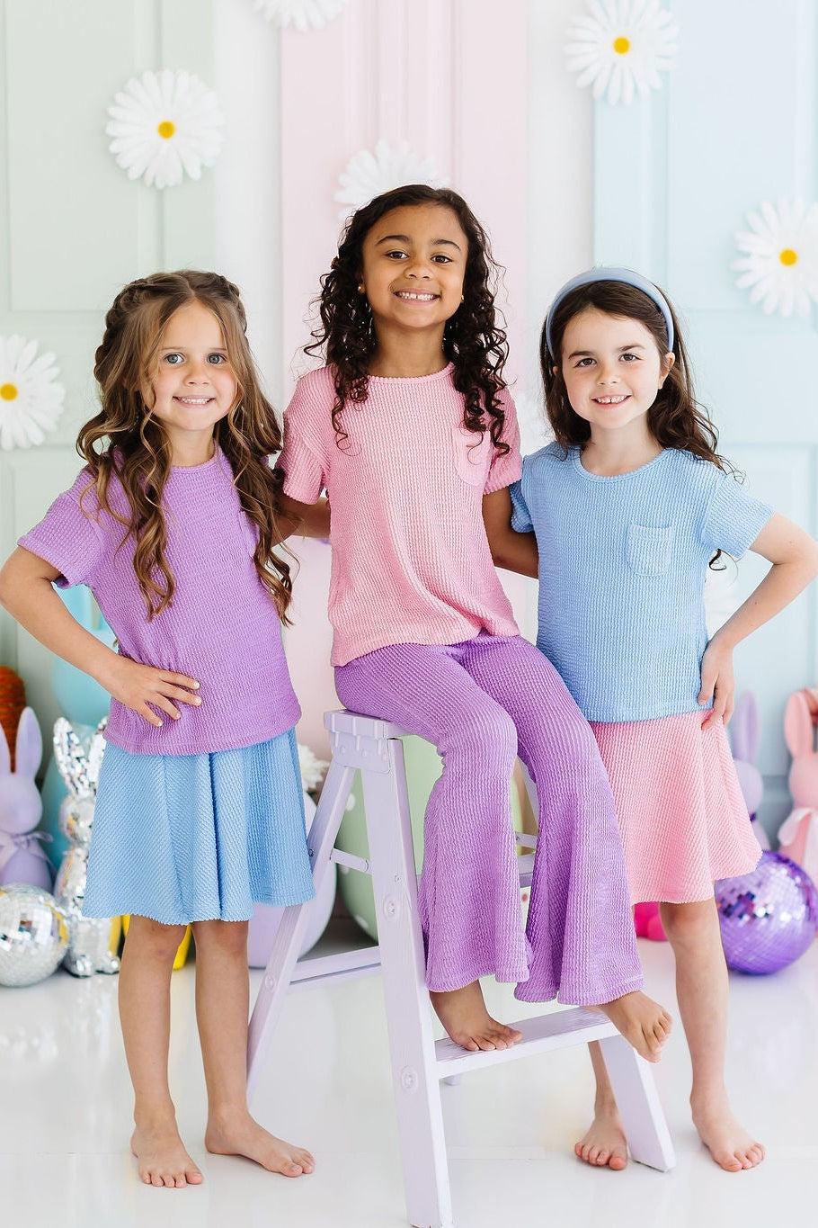 Sky Blue Scrunchy Pocket Tee by Mila & Rose ®