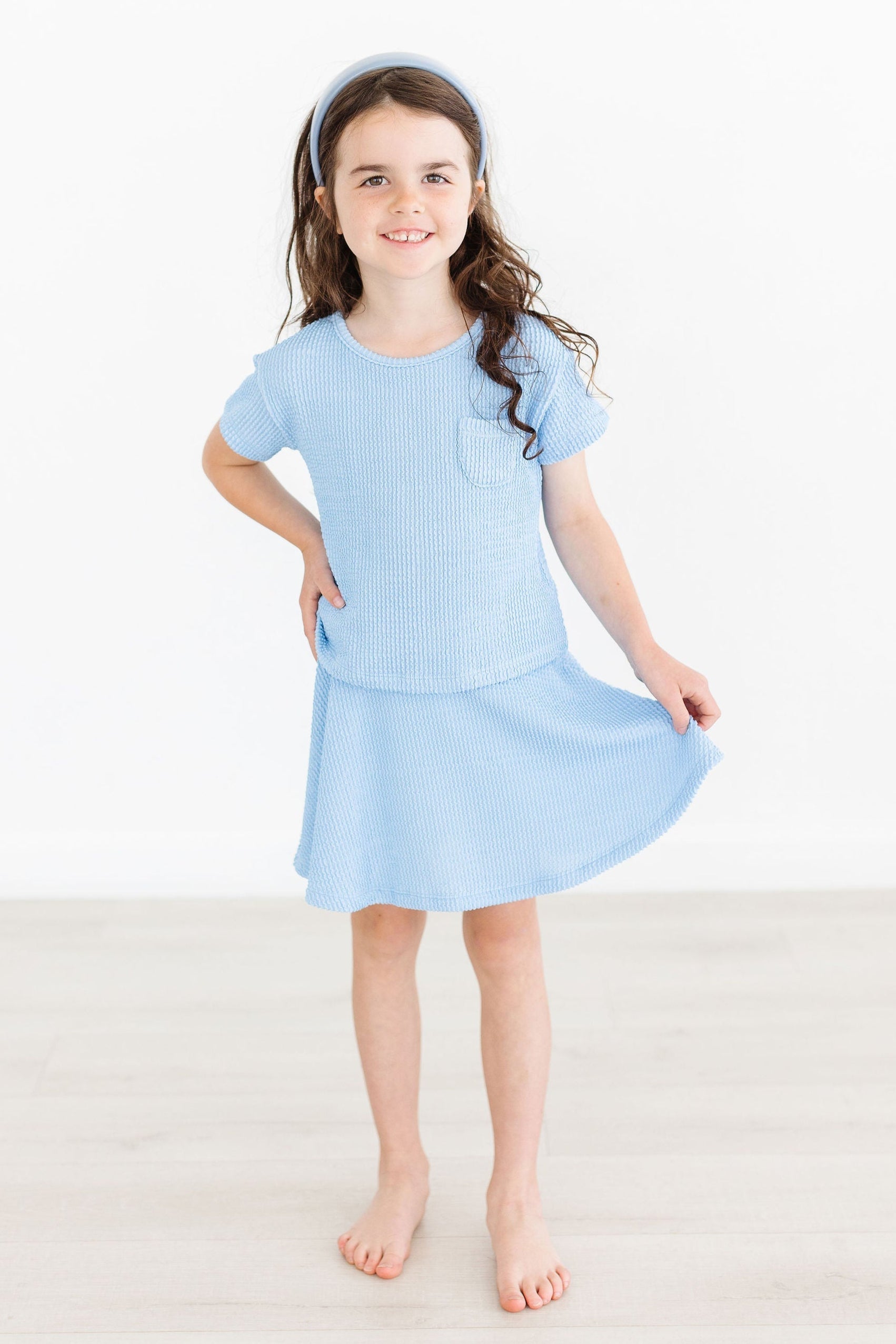 Sky Blue Scrunchy Pocket Tee by Mila & Rose ®