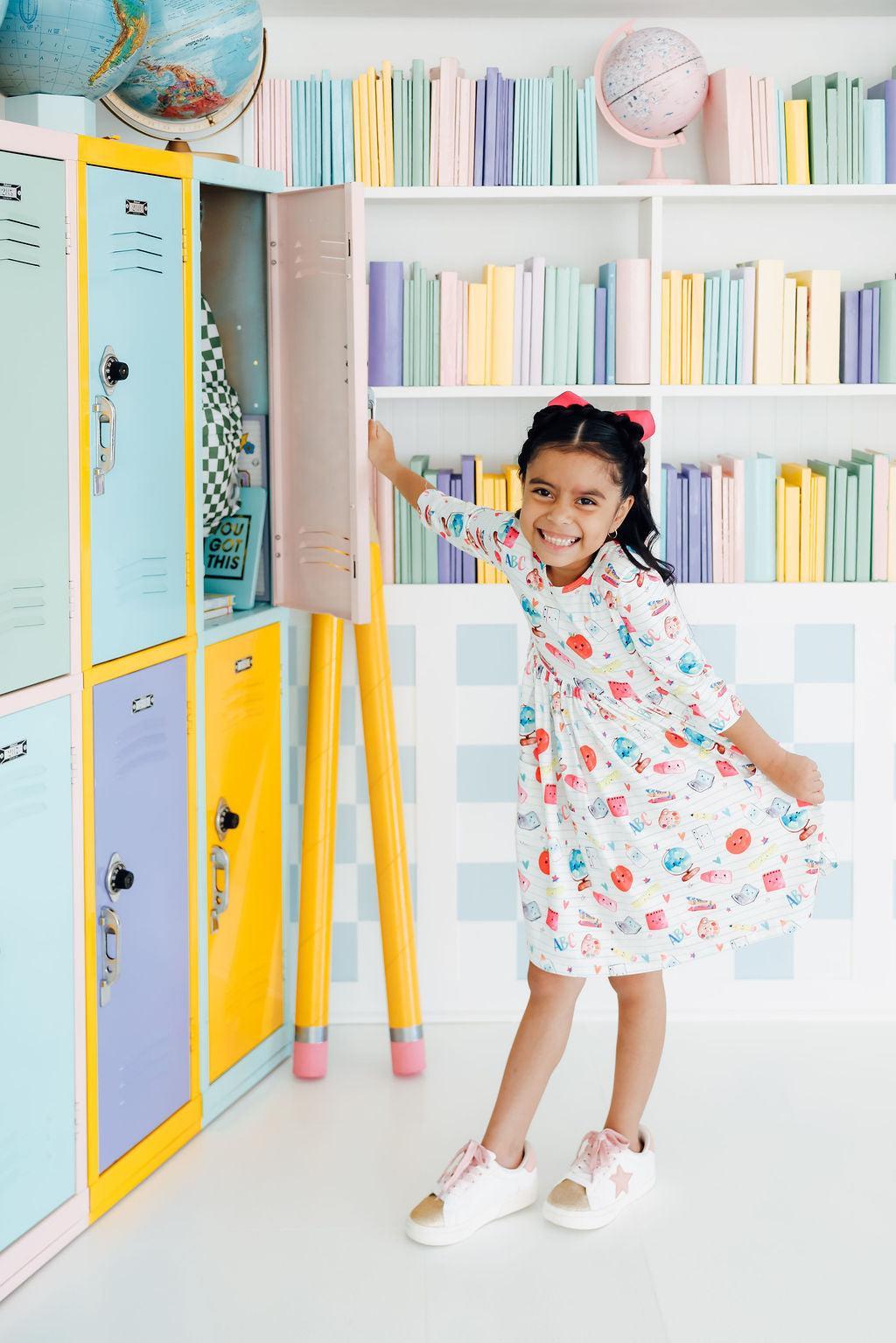 Smarty Pants 3/4 Sleeve Pocket Twirl Dress by Mila & Rose ®