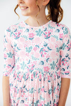 Softly Blooming 3/4 Sleeve Pocket Twirl Dress by Mila & Rose ®