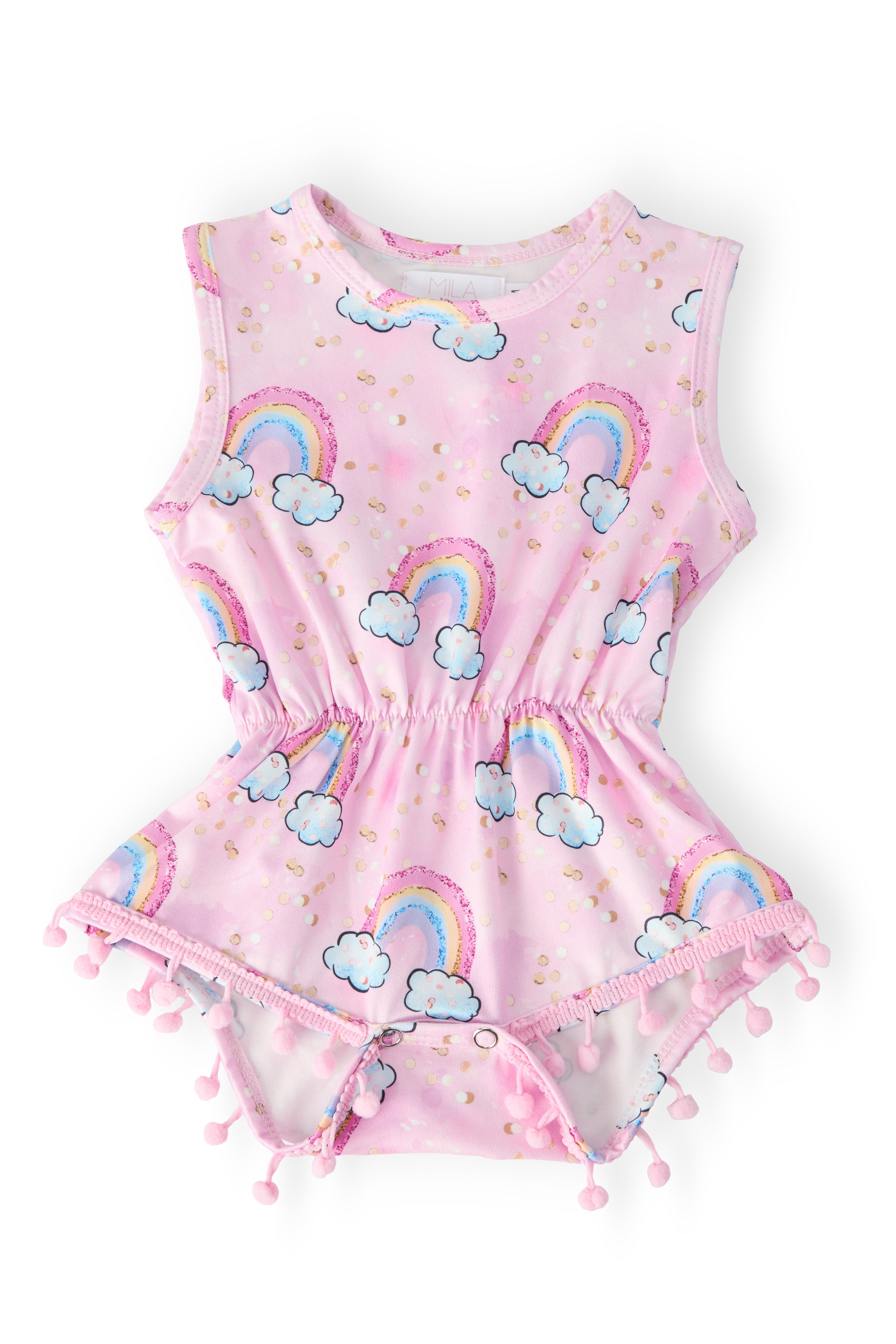 Sparkling Rainbows Pom Pom Romper by Mila & Rose ®