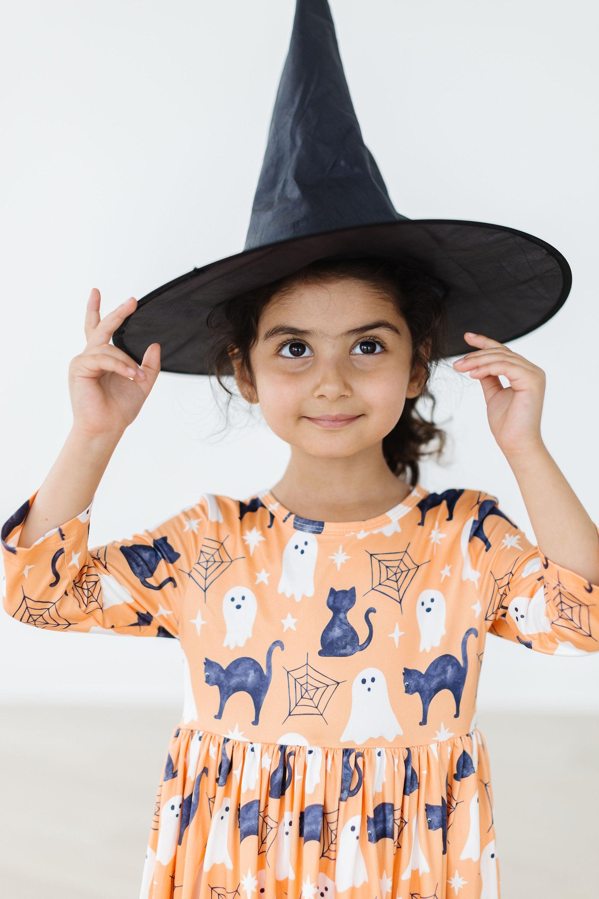 Spooky Kitty 3/4 Sleeve Pocket Twirl Dress by Mila & Rose ®