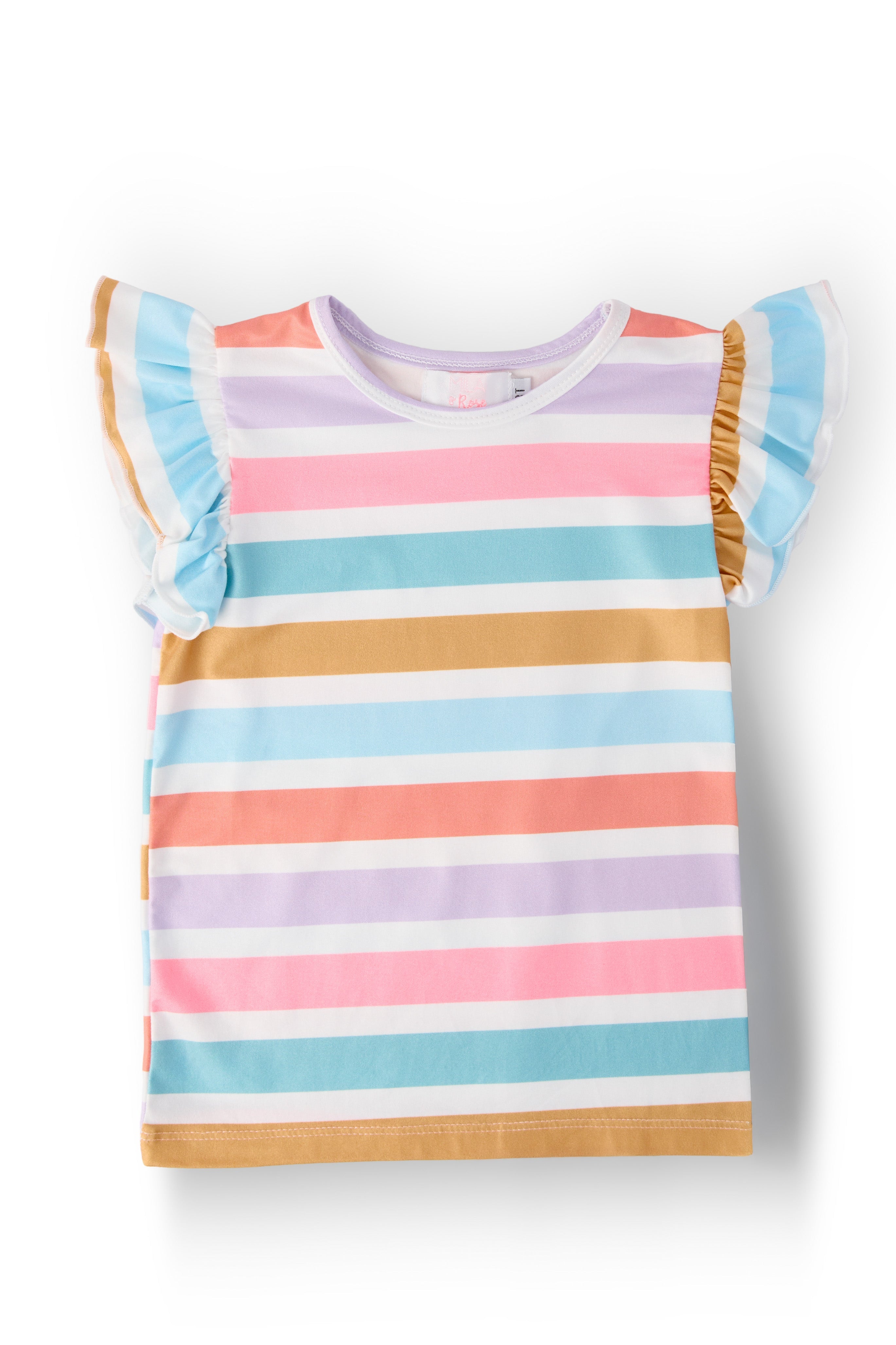 Spring Stripes S/S Ruffle Tee by Mila & Rose ®