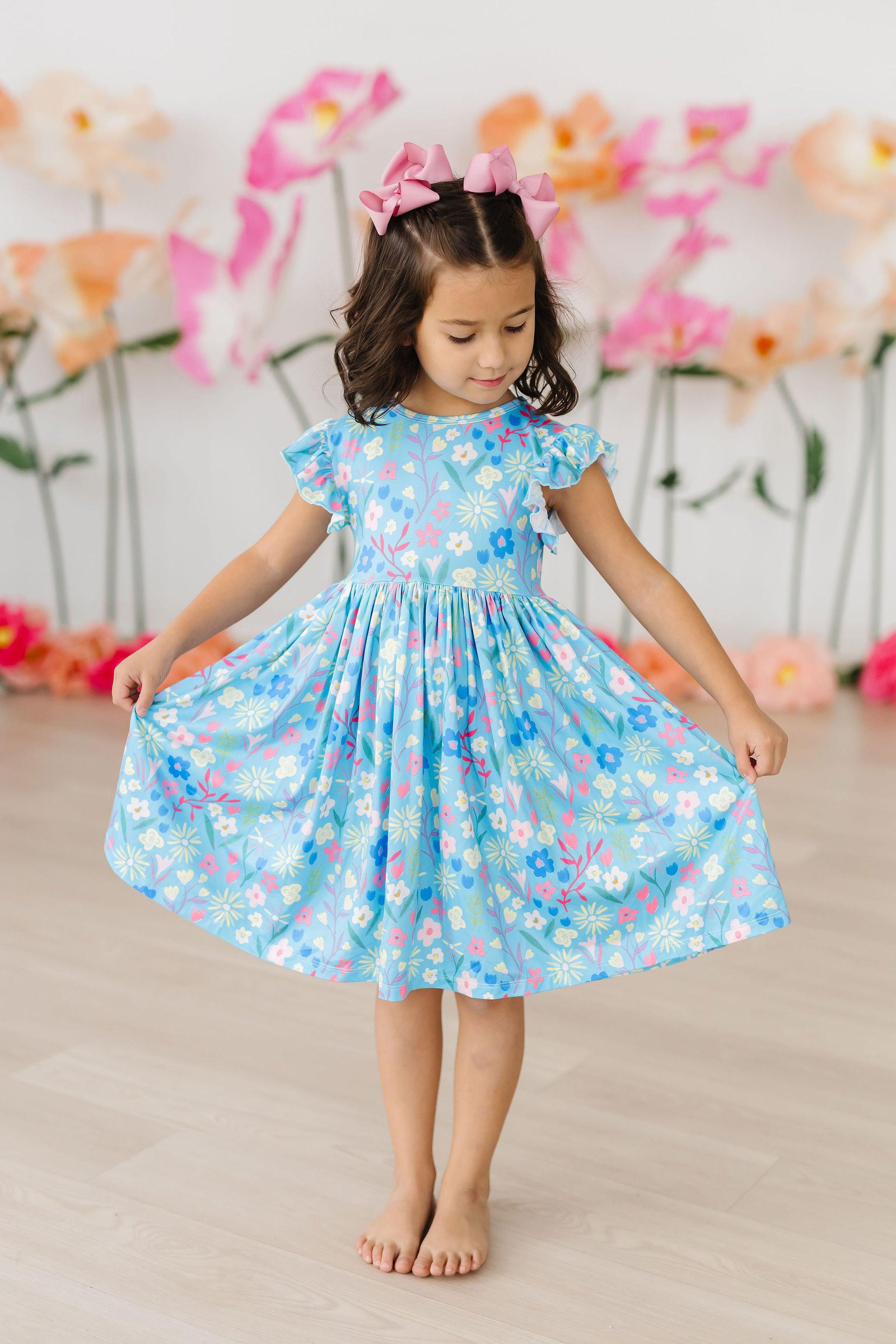 Springtime Splendor Flutter Sleeve Twirl Dress by Mila & Rose ®