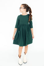 Spruce 3/4 Sleeve Pocket Twirl Dress by Mila & Rose ®