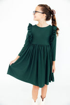 Spruce L/S Ruffle Twirl Dress by Mila & Rose ®
