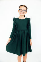 Spruce L/S Ruffle Twirl Dress by Mila & Rose ®