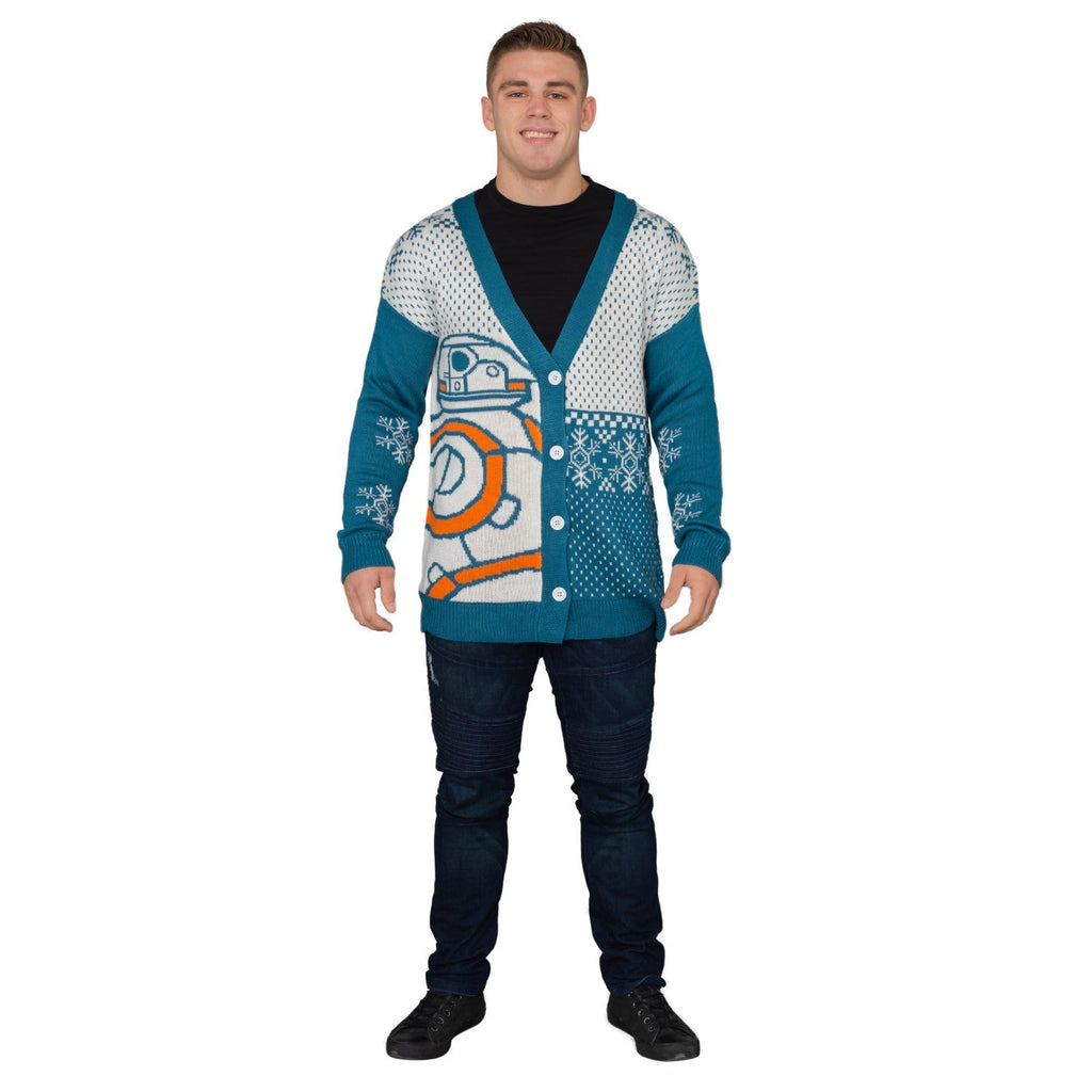 Adult Unisex BB8 Star Wars Ugly Christmas Cardigan Sweater by TVStoreOnline