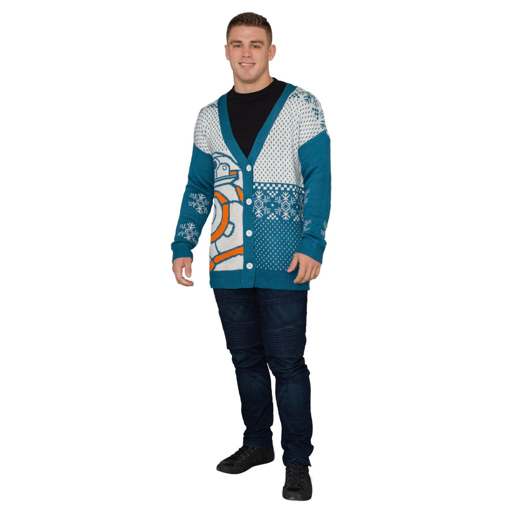 Adult Unisex BB8 Star Wars Ugly Christmas Cardigan Sweater by TVStoreOnline