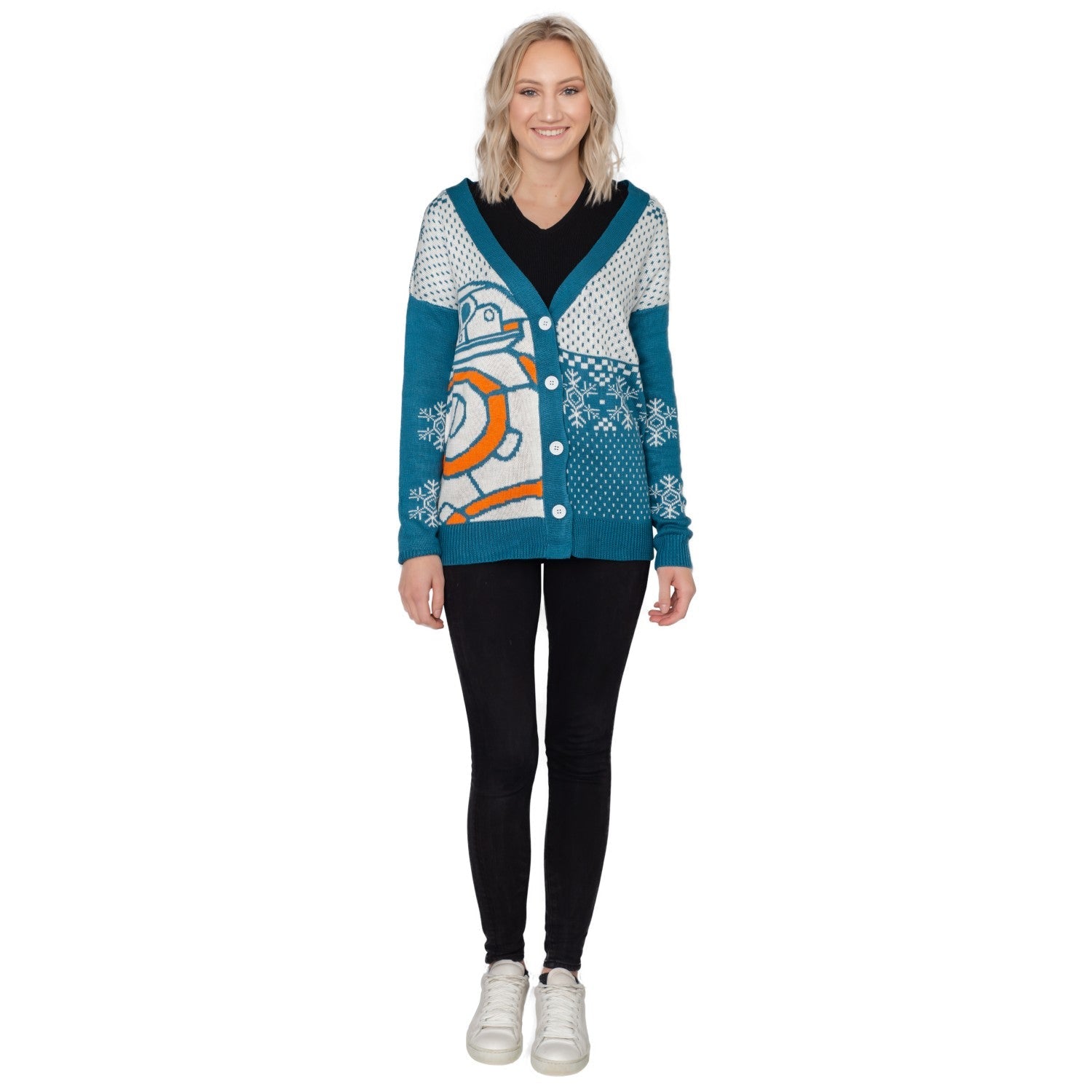 Adult Unisex BB8 Star Wars Ugly Christmas Cardigan Sweater by TVStoreOnline