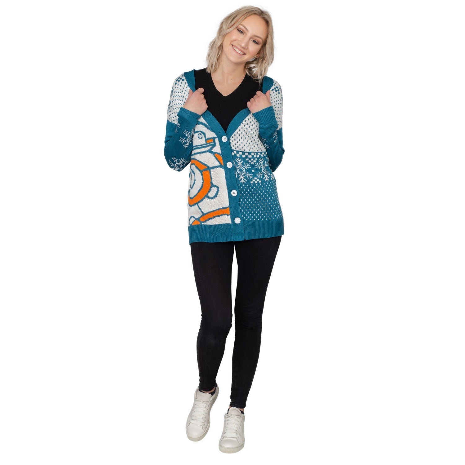 Adult Unisex BB8 Star Wars Ugly Christmas Cardigan Sweater by TVStoreOnline