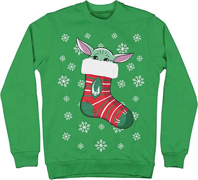 Star Wars The Mandalorian Baby Yoda Stocking Ugly Christmas Sweater by TVStoreOnline