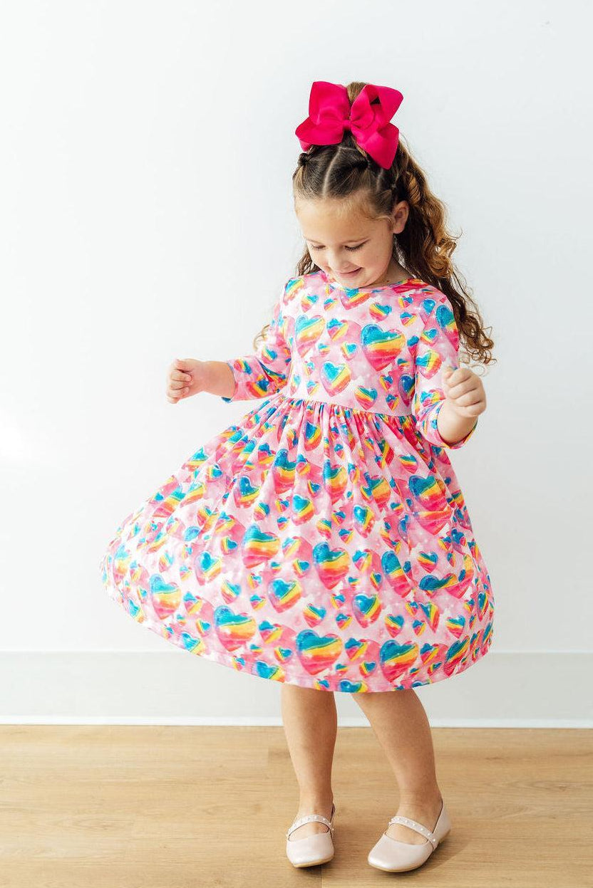 Sugar & Spice 3/4 Sleeve Pocket Twirl Dress by Mila & Rose ®