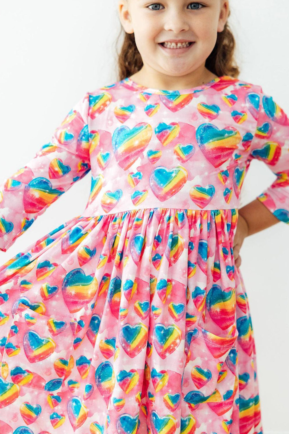 Sugar & Spice 3/4 Sleeve Pocket Twirl Dress by Mila & Rose ®