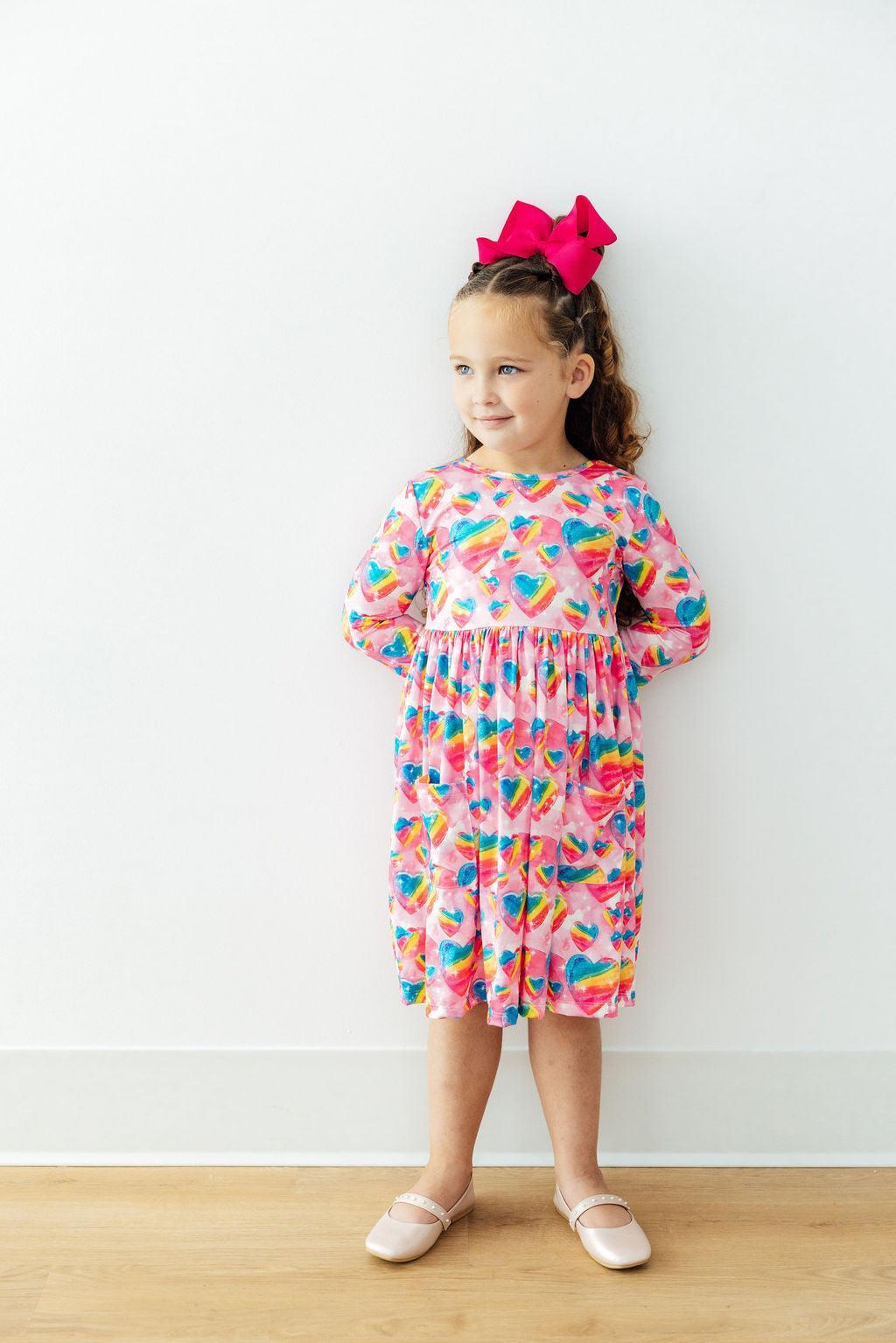 Sugar & Spice 3/4 Sleeve Pocket Twirl Dress by Mila & Rose ®