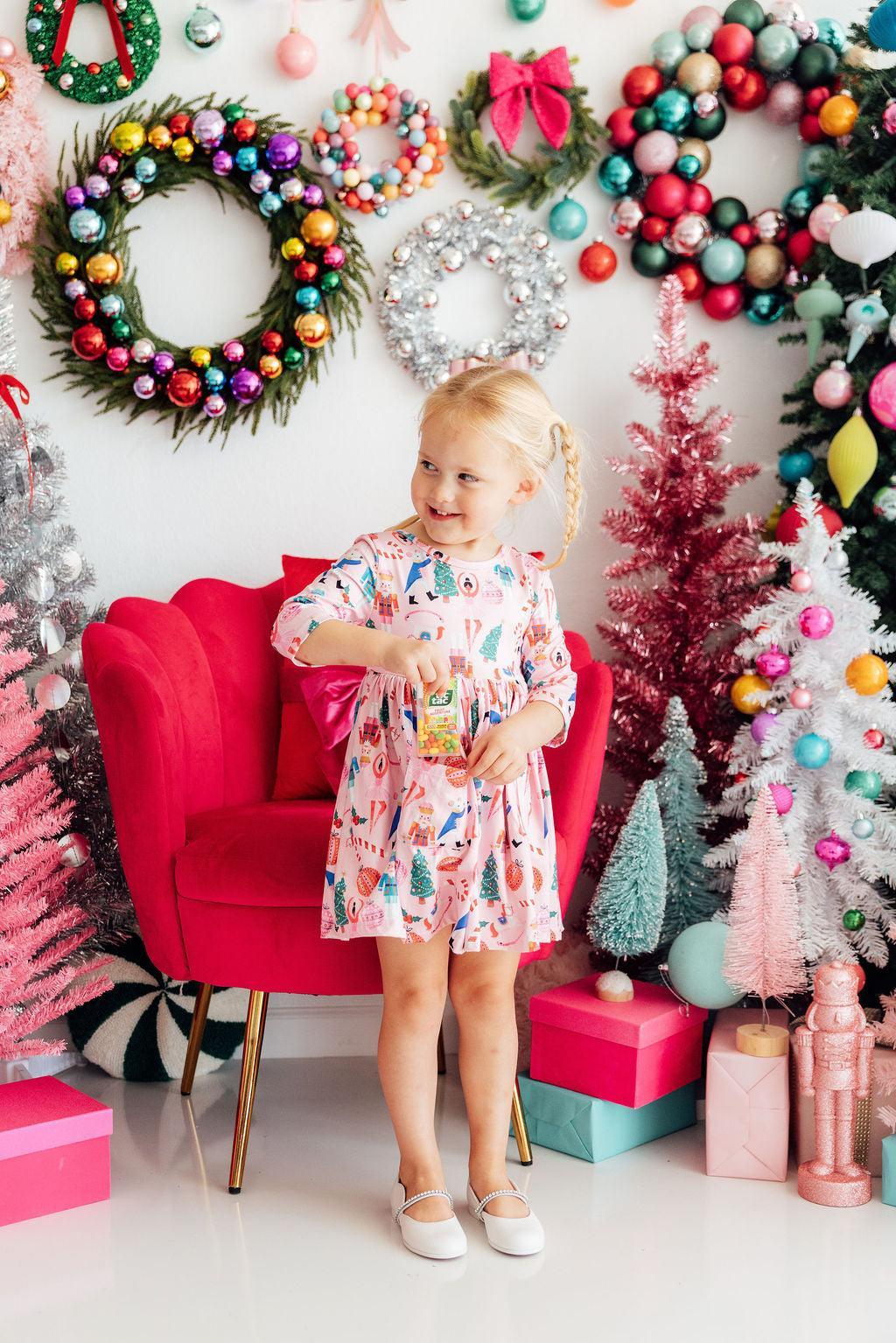 Sugarplum Fairy 3/4 Sleeve Pocket Twirl Dress by Mila & Rose ®