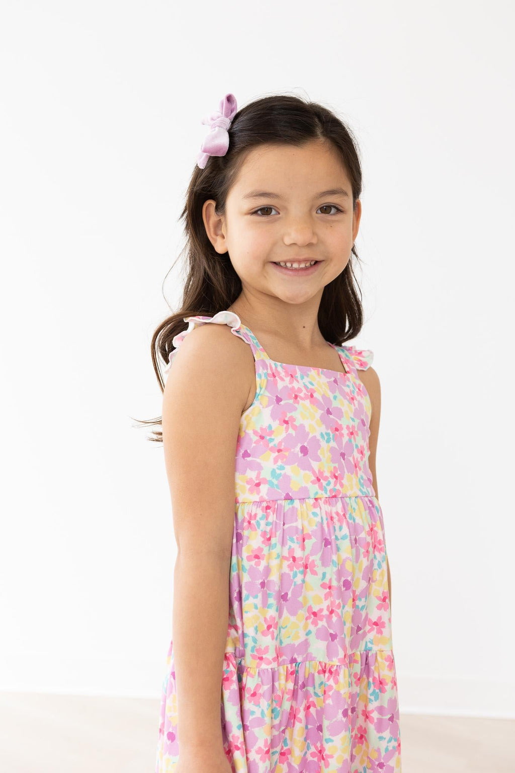 Summer Watercolor Floral Ruffle Maxi Dress by Mila & Rose ®