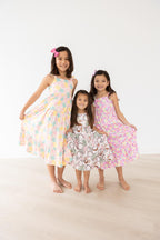 Summer Watercolor Floral Ruffle Maxi Dress by Mila & Rose ®