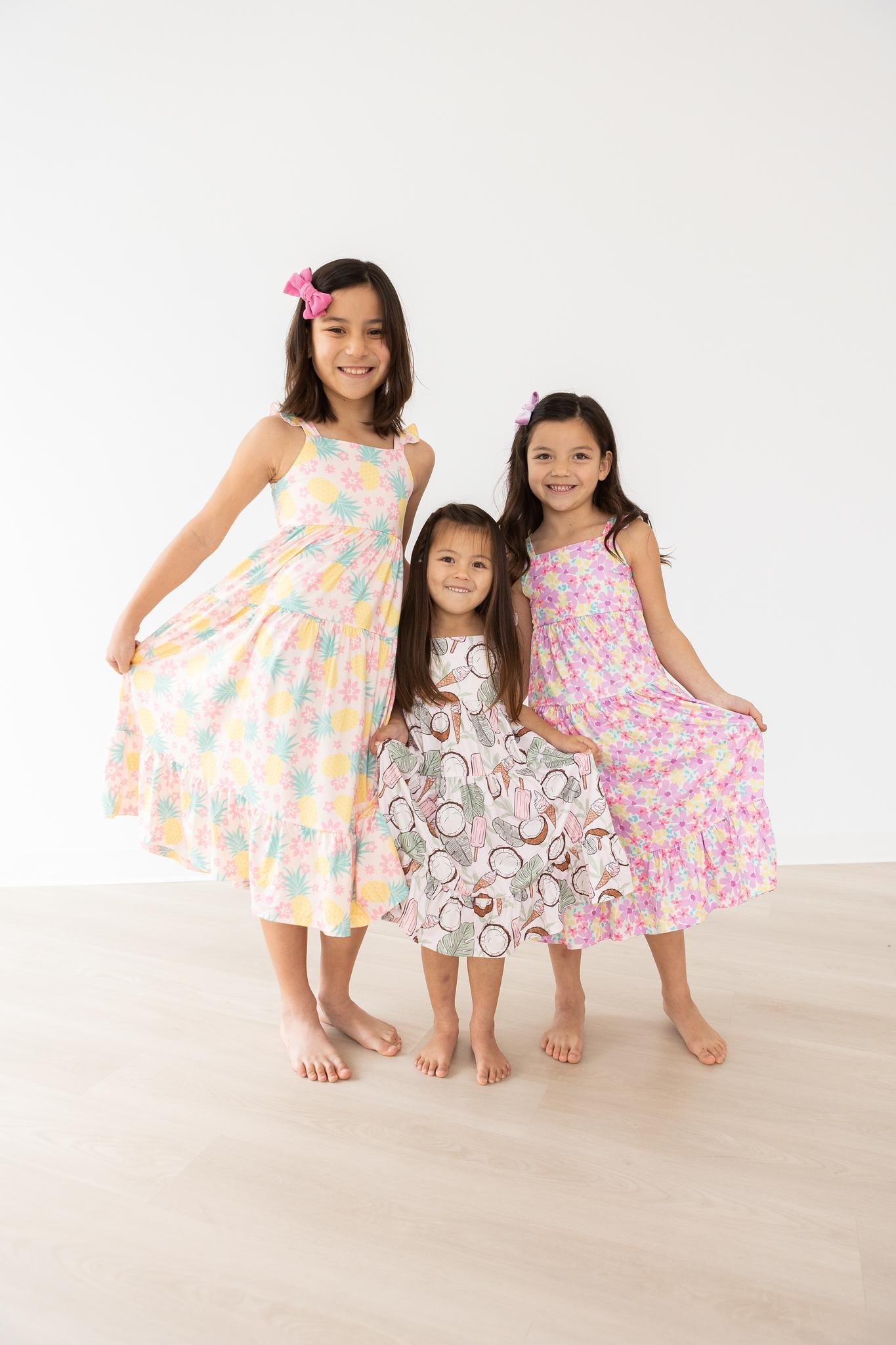 Summer Watercolor Floral Ruffle Maxi Dress by Mila & Rose ®