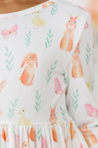Sunny Bunnies 3/4 Sleeve Pocket Twirl Dress by Mila & Rose ®