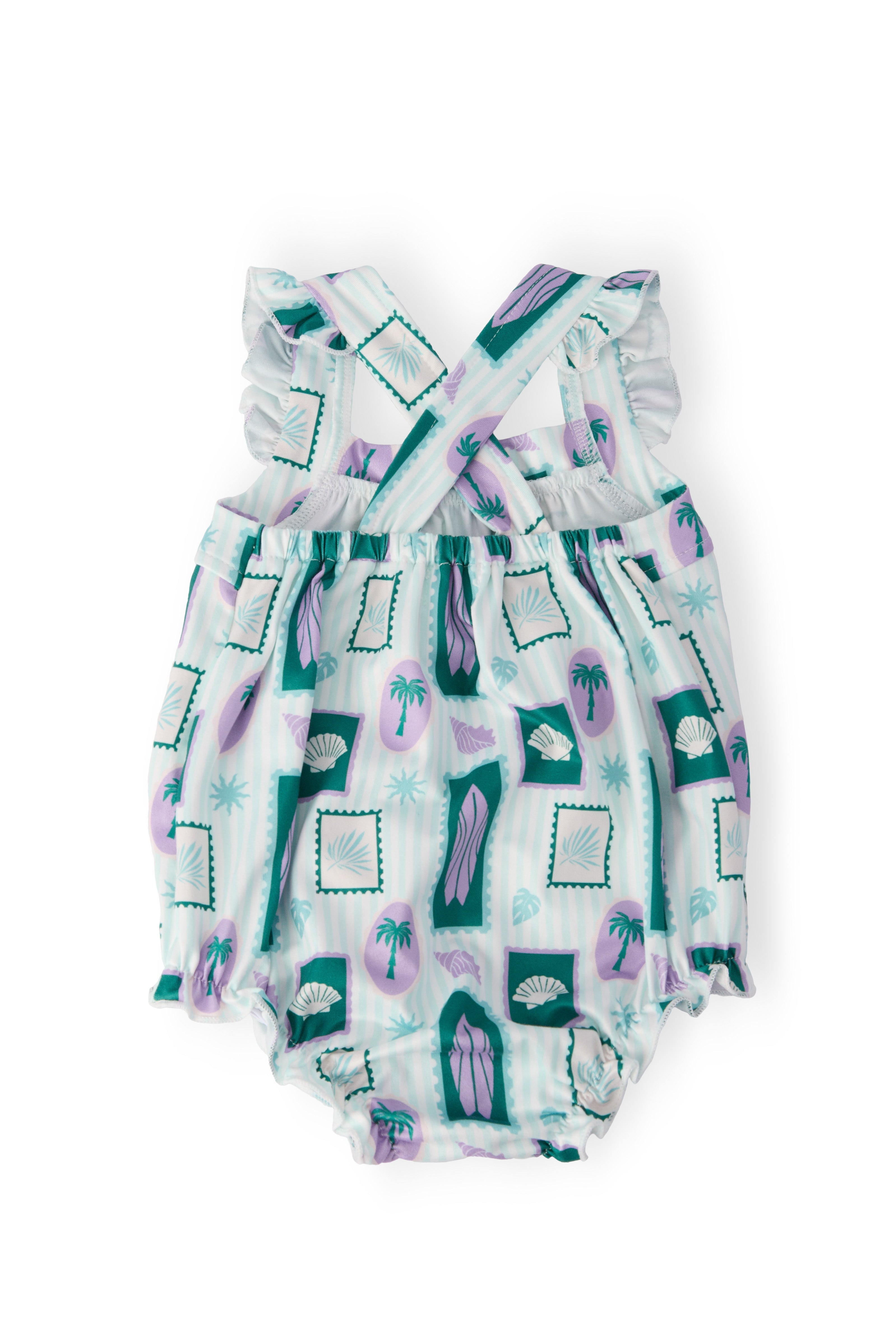 Surfer Girl Ruffle Cross Back Romper by Mila & Rose ®