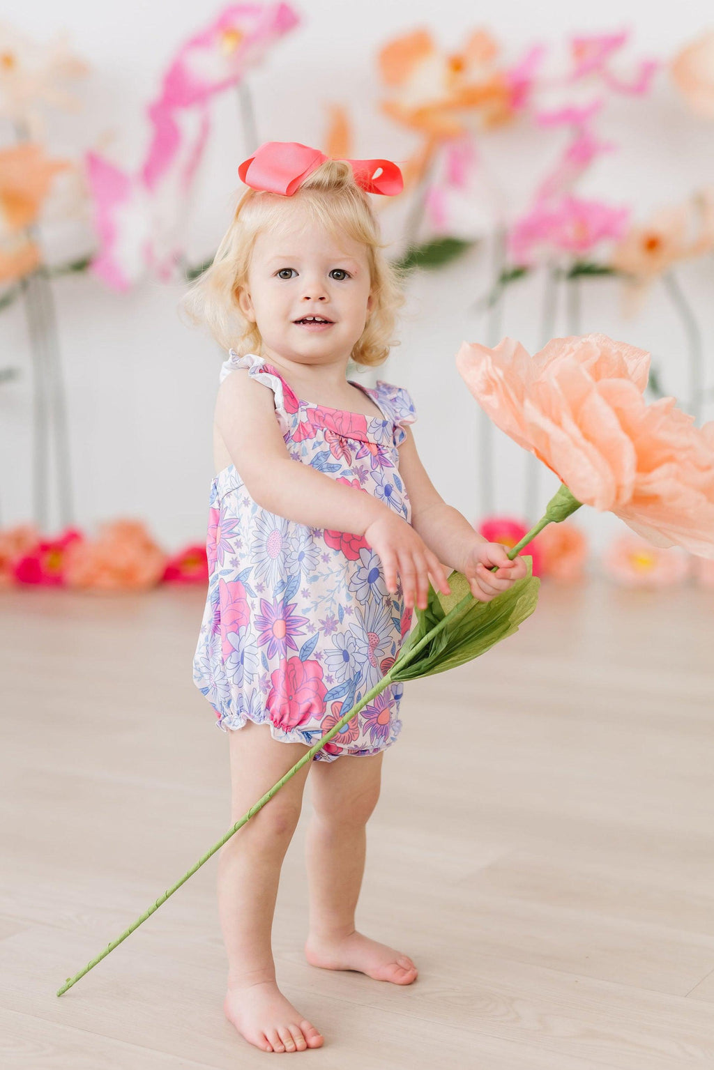 Sweet Springtime Ruffle Cross Back Romper by Mila & Rose ®
