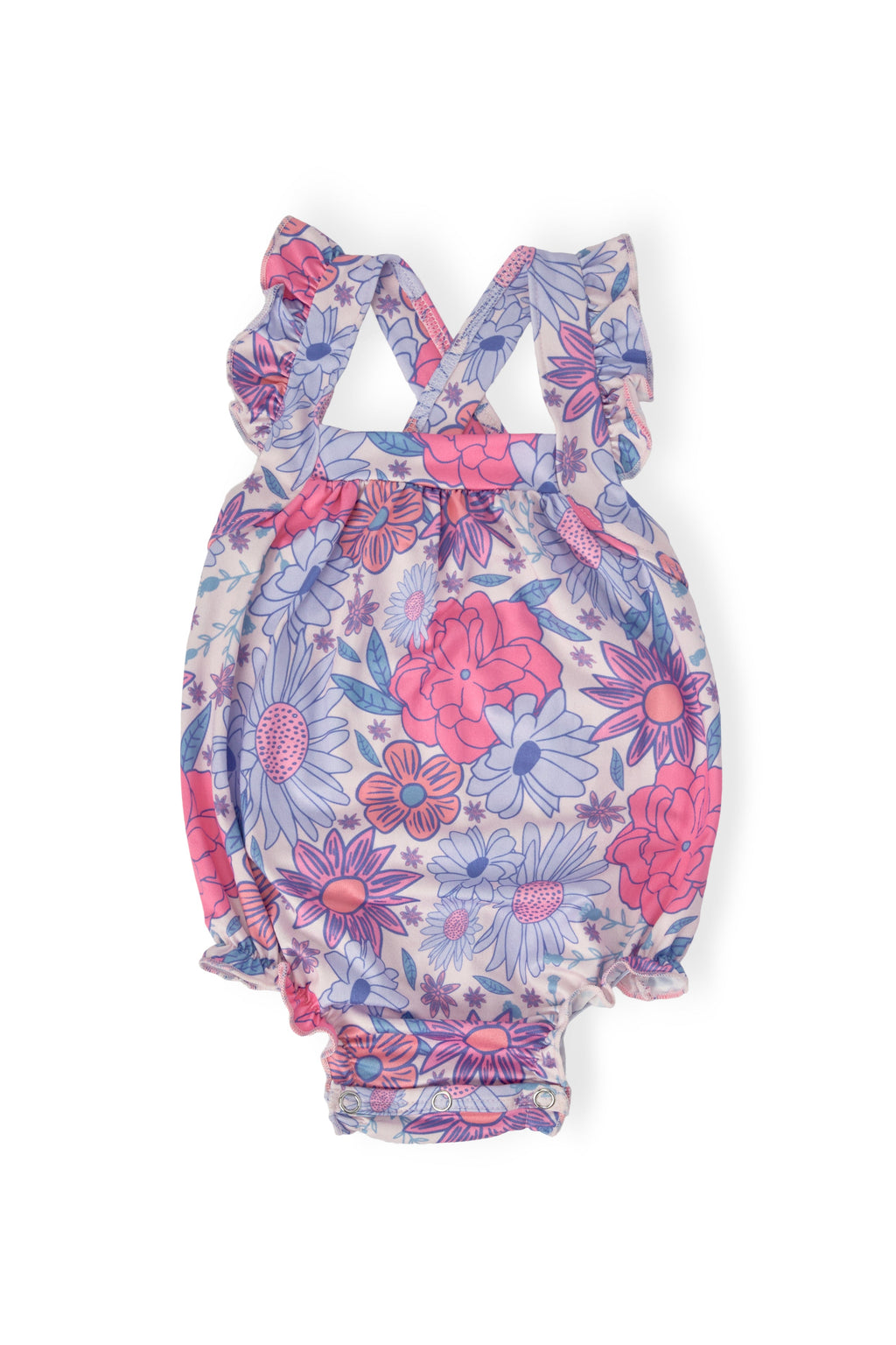 Sweet Springtime Ruffle Cross Back Romper by Mila & Rose ®