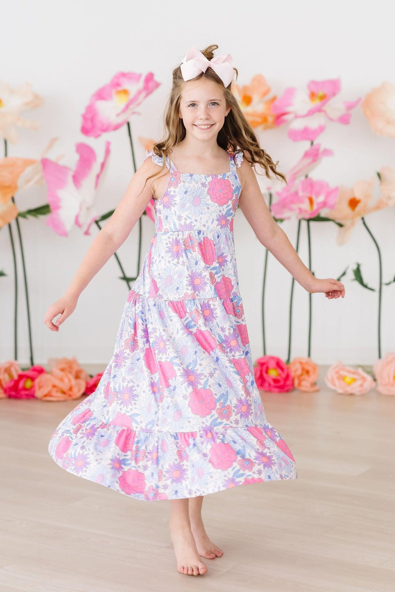 Sweet Springtime Ruffle Maxi Dress by Mila & Rose ®