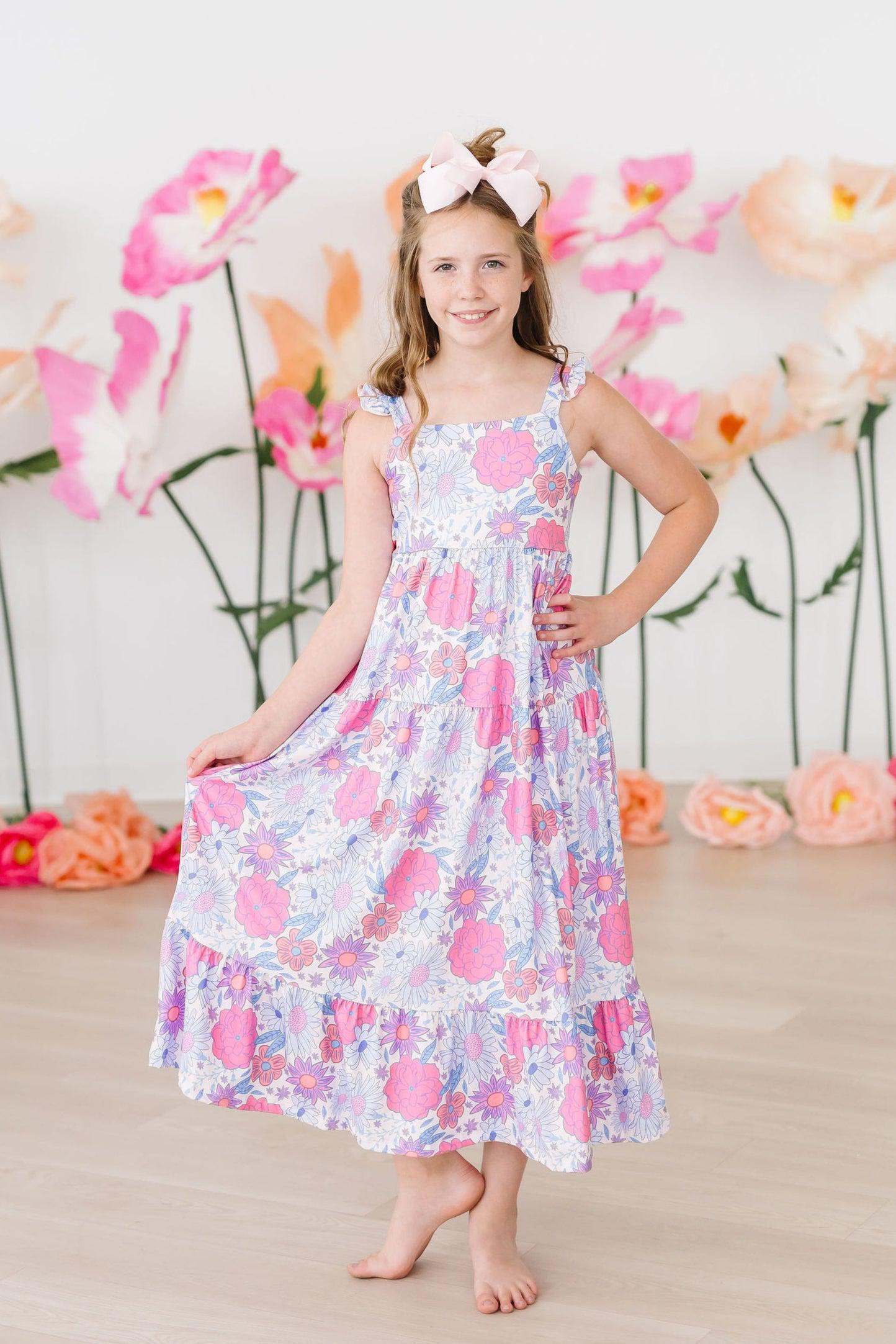 Sweet Springtime Ruffle Maxi Dress by Mila & Rose ®