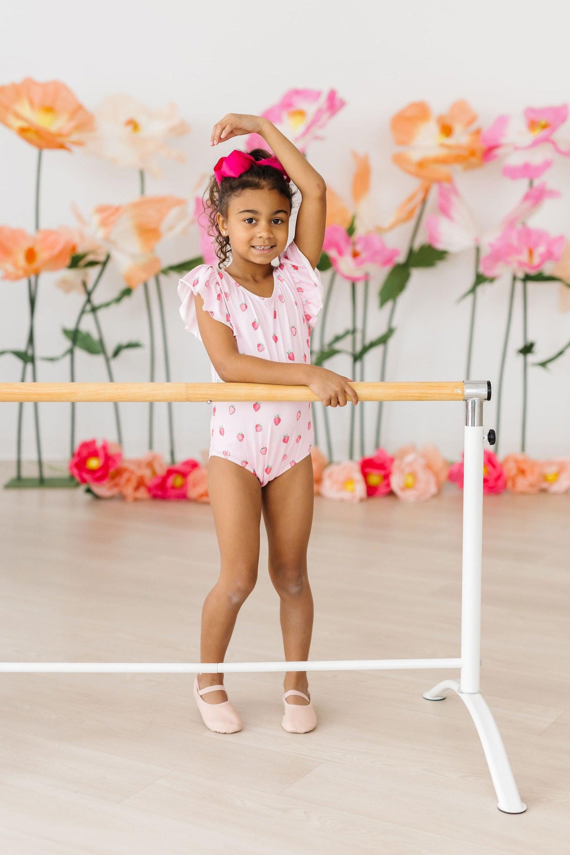 Sweet Strawberries S/S Flutter Sleeve Leotard by Mila & Rose ®
