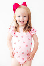 Sweet Strawberries S/S Flutter Sleeve Leotard by Mila & Rose ®