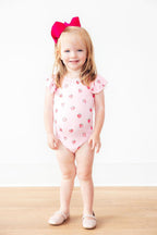 Sweet Strawberries S/S Flutter Sleeve Leotard by Mila & Rose ®