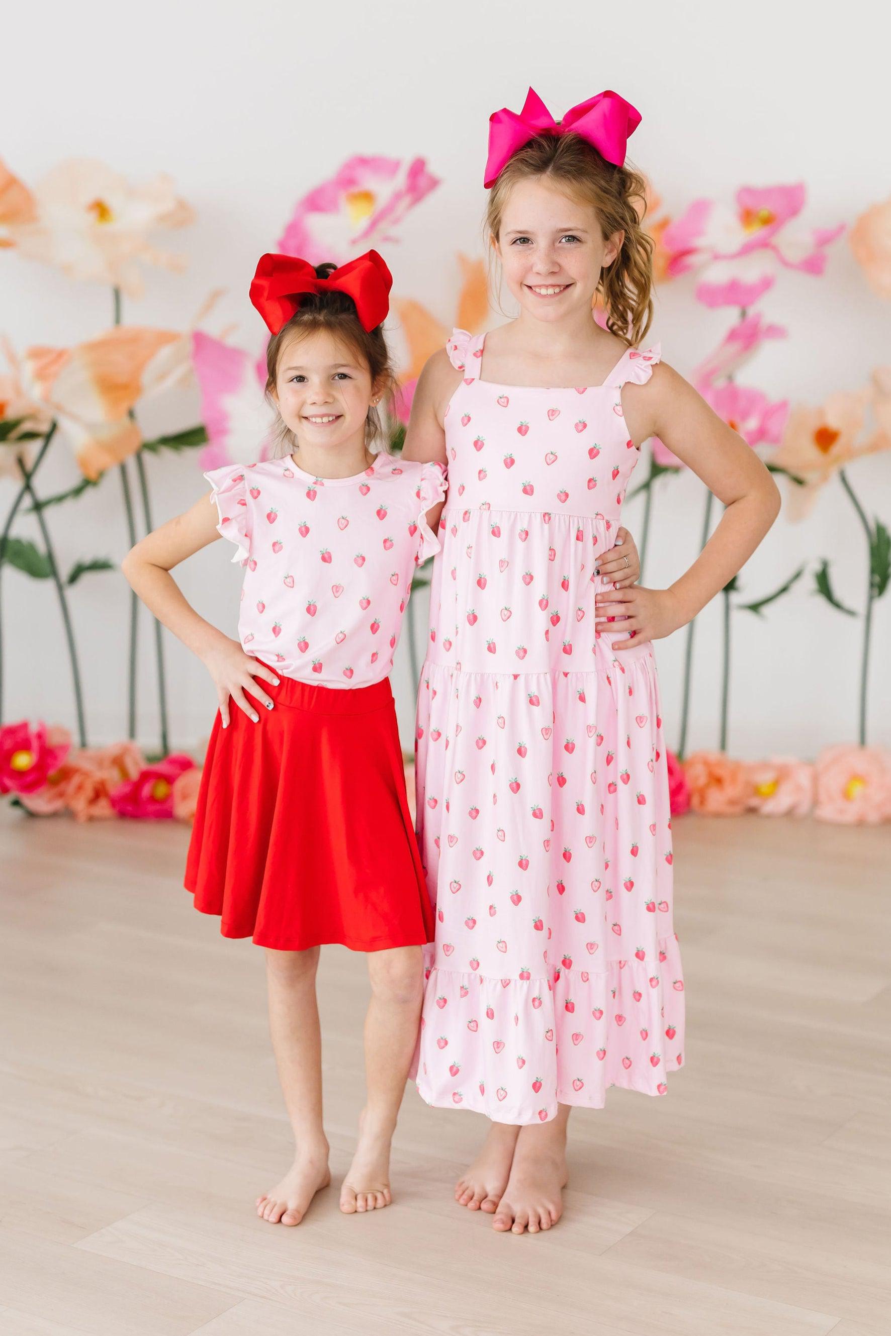 Sweet Strawberries S/S Ruffle Tee by Mila & Rose ®