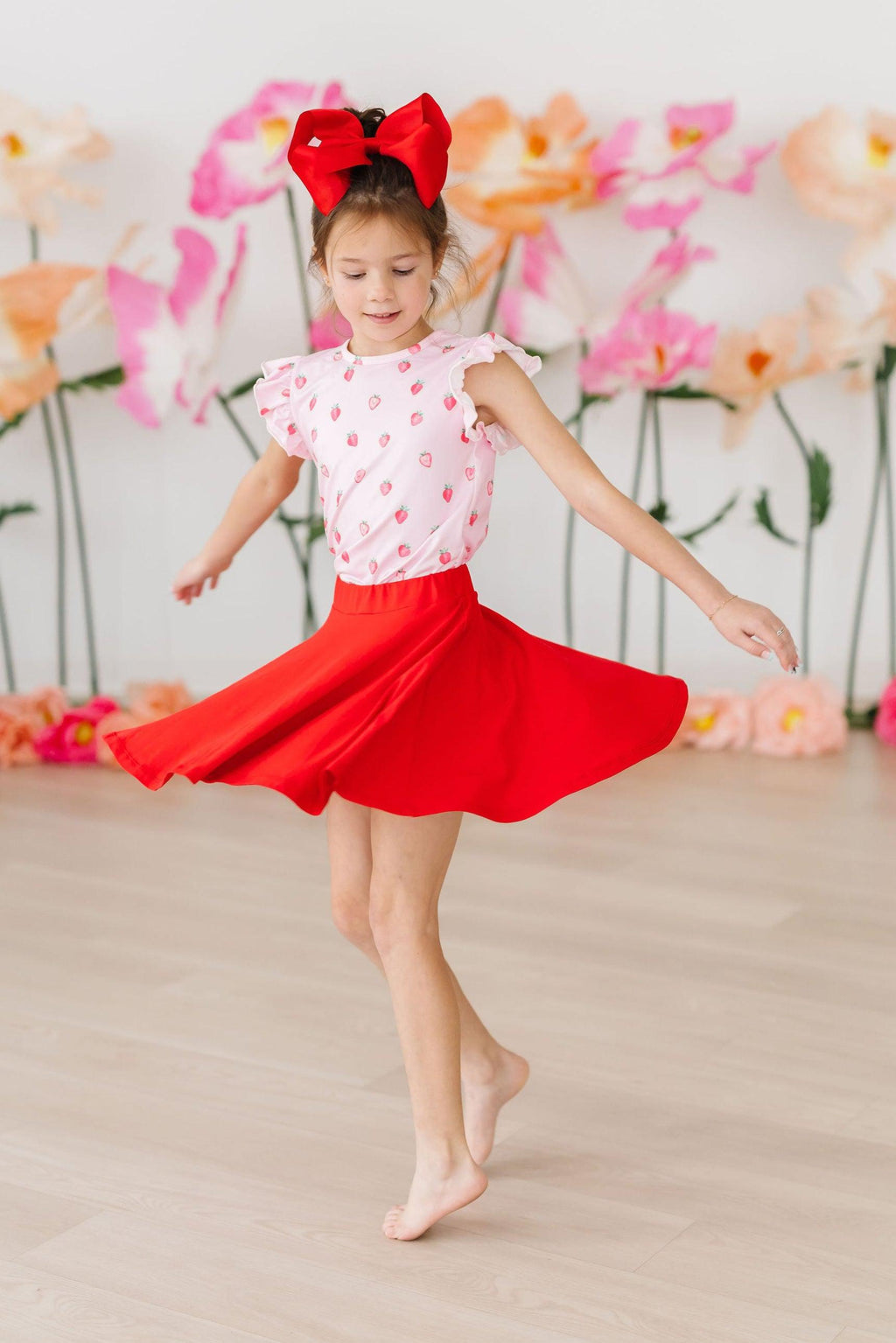 Sweet Strawberries S/S Ruffle Tee by Mila & Rose ®