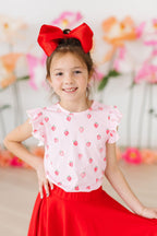 Sweet Strawberries S/S Ruffle Tee by Mila & Rose ®